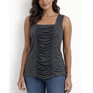 Jana - Sleeveless Square Neck Ruffle Tank